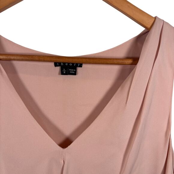 Theory Women's Double Georgette Jantine Silk Tank Top Size Large - Picture 4 of 5